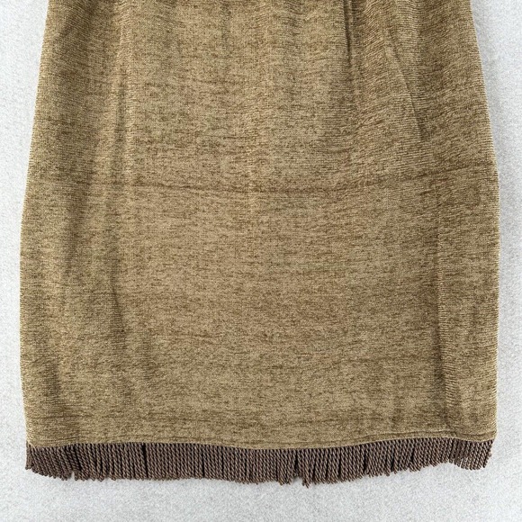 NEW Indigo Moon Maxi Skirt MEDIUM Gold Heather‎ Chenille Boho Fringe Hem Lined - Picture 7 of 12